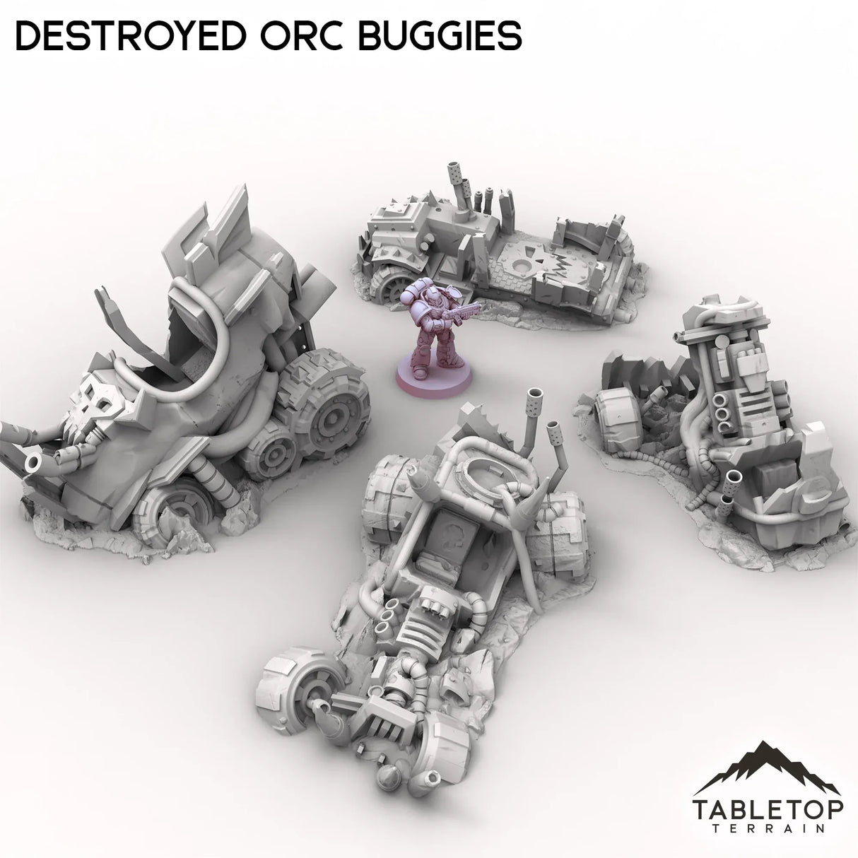 Tabletop Terrain Vehicle Destroyed Orc Buggies
