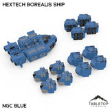 Tabletop Terrain Vehicle Full Set / NextGen Color (Blue) HEXTECH Borealis Ship- 6mm