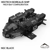 Tabletop Terrain Vehicle Mech Bay Configuration / NextGen Color (Black) HEXTECH Borealis Ship- 6mm