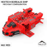 Tabletop Terrain Vehicle Mech Bay Configuration / NextGen Color (Red) HEXTECH Borealis Ship- 6mm
