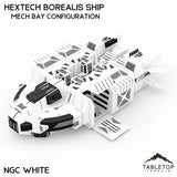 Tabletop Terrain Vehicle Mech Bay Configuration / NextGen Color (White) HEXTECH Borealis Ship- 6mm