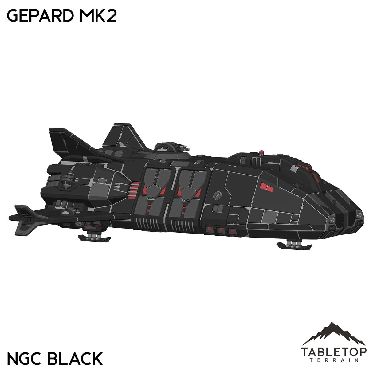 Tabletop Terrain Vehicle NextGen Color - Black Gepard Dropship Mk2