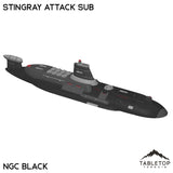 Tabletop Terrain Vehicle NextGen Color- Black Stingray Attack Sub