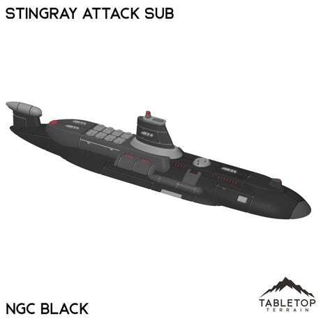 Tabletop Terrain Vehicle NextGen Color- Black Stingray Attack Sub