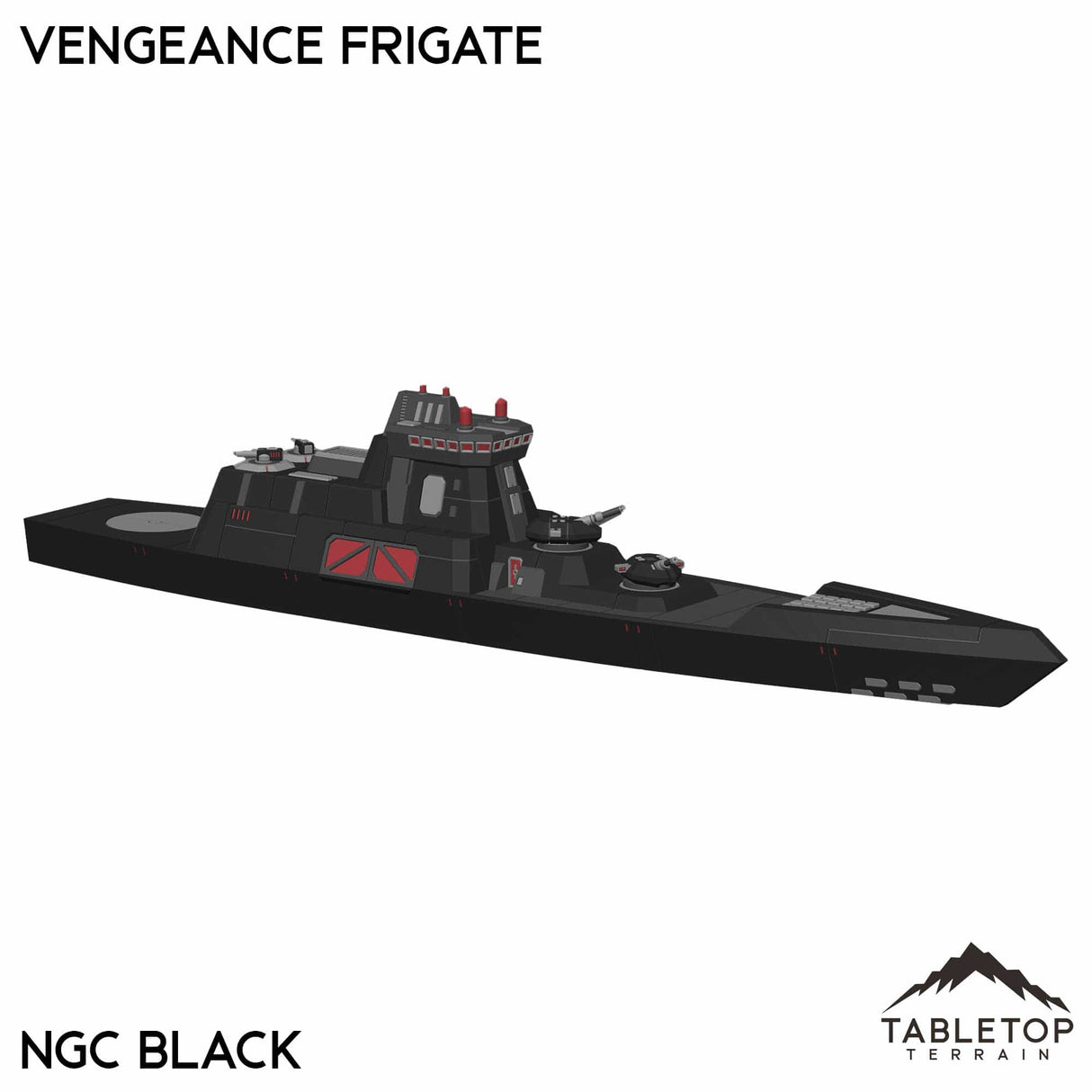 Tabletop Terrain Vehicle NextGen Color- Black Vengeance Frigate