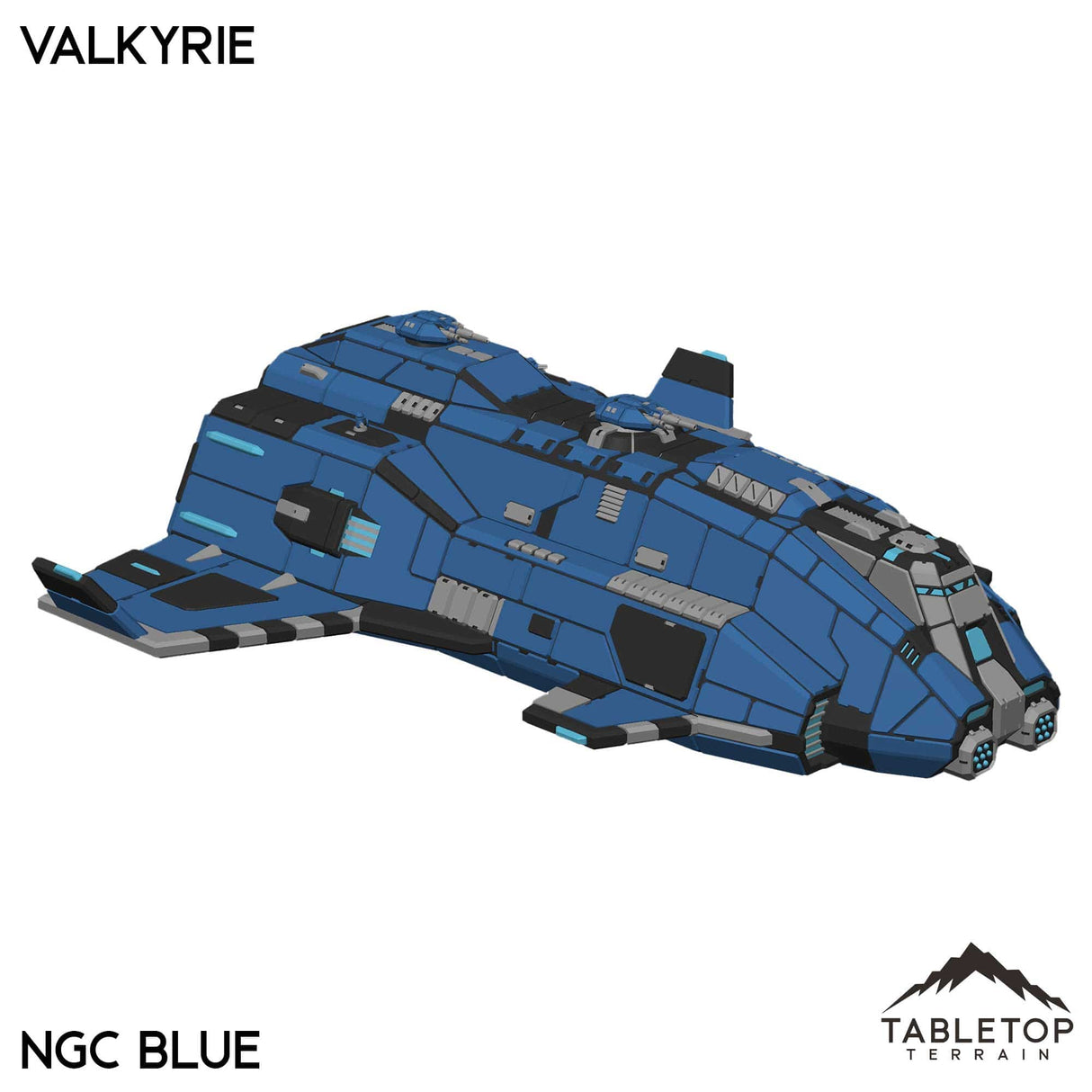 Tabletop Terrain Vehicle NextGen Color- Blue Valkyrie Dropship