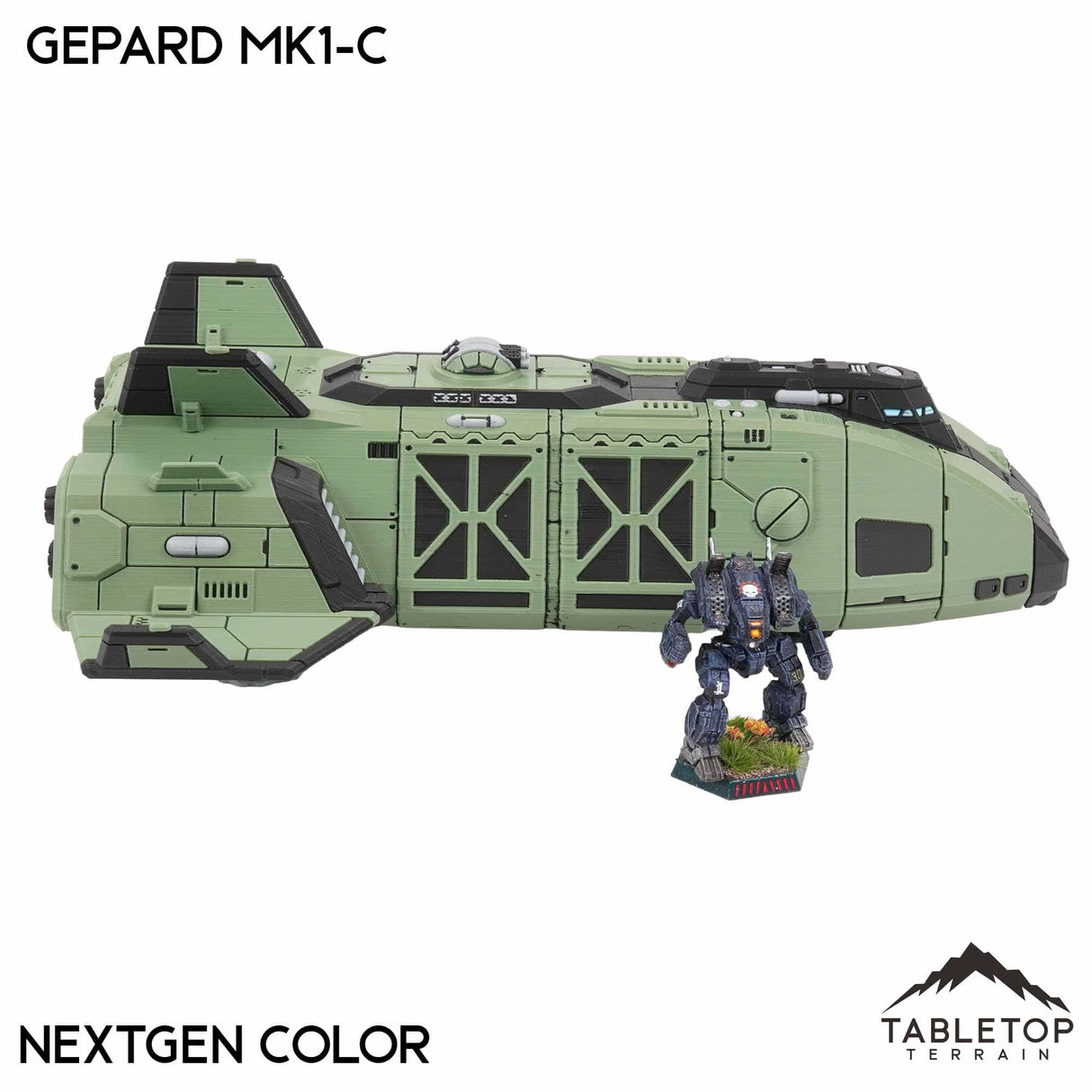 Tabletop Terrain Vehicle NextGen Color (Green) Gepard Dropship Mk1-C