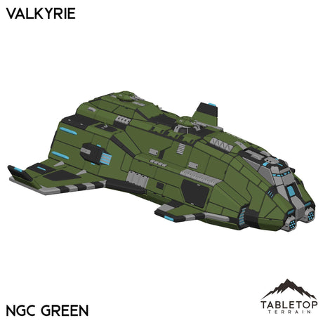 Tabletop Terrain Vehicle NextGen Color- Green Valkyrie Dropship