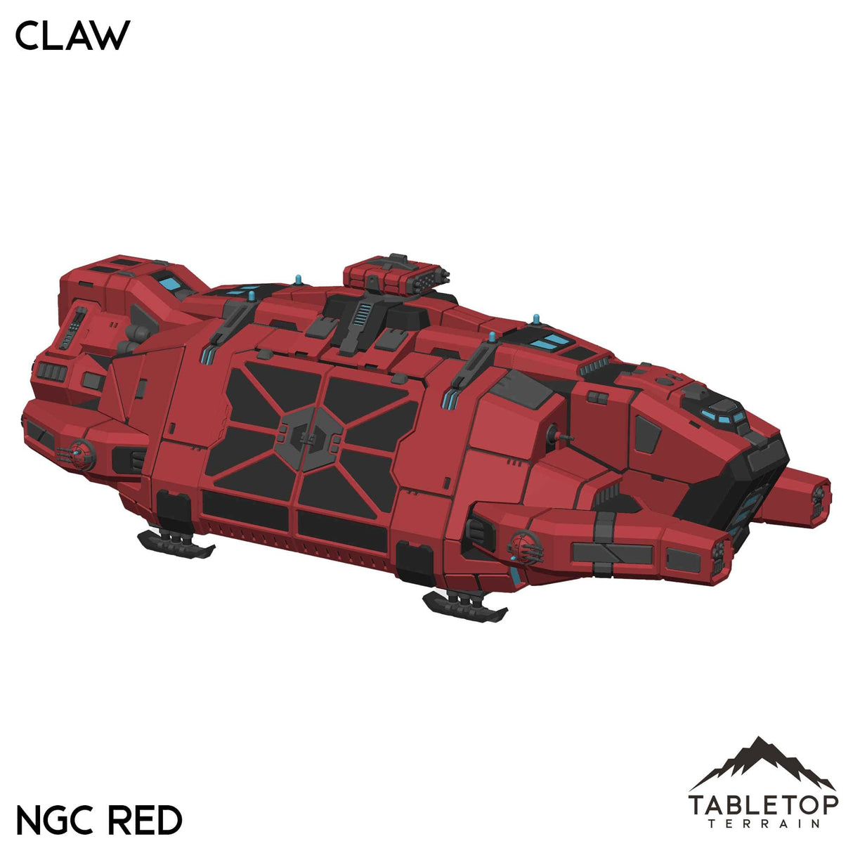 Tabletop Terrain Vehicle NextGen Color- Red Claw Dropship