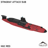 Tabletop Terrain Vehicle NextGen Color- Red Stingray Attack Sub