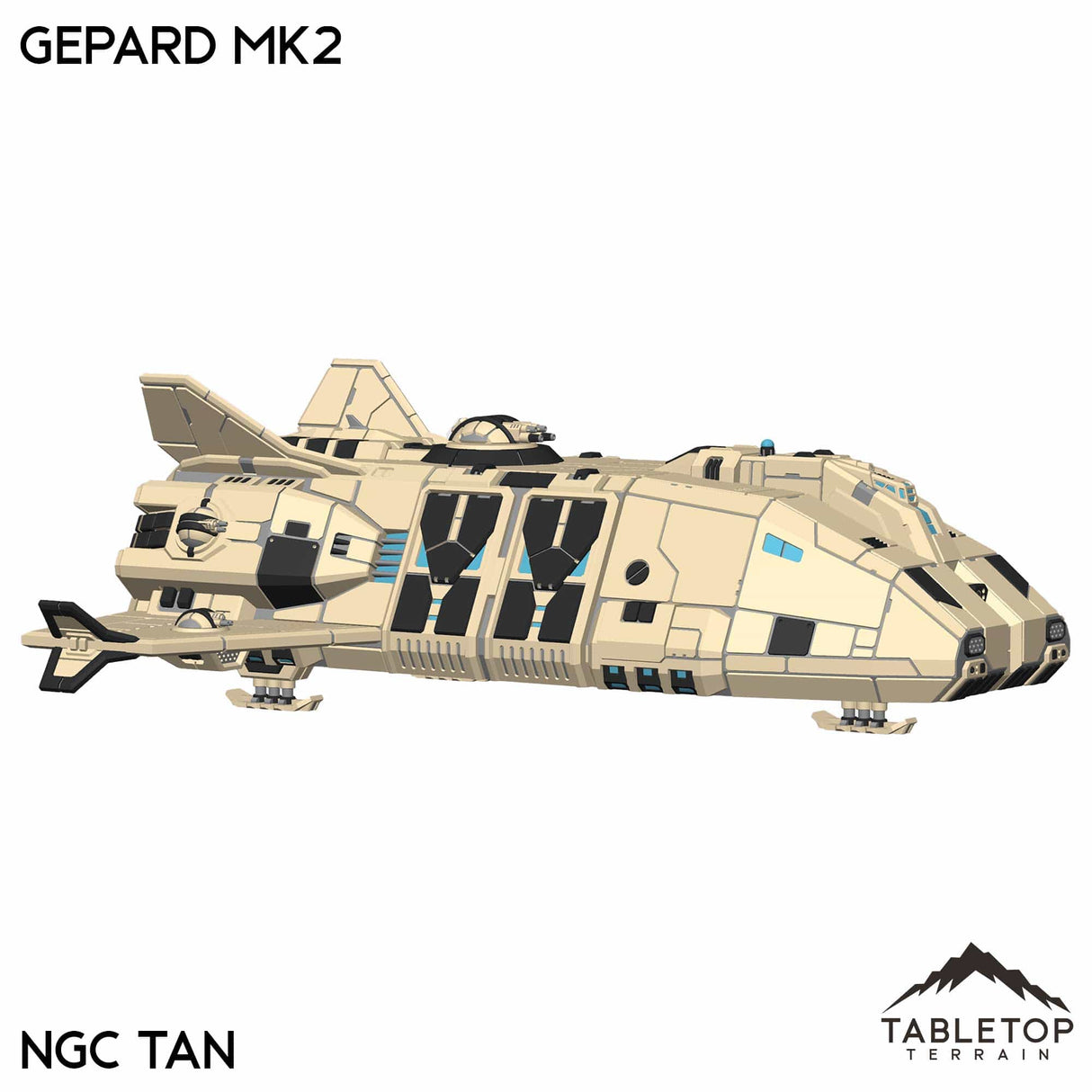 Tabletop Terrain Vehicle NextGen Color - Tan Gepard Dropship Mk2