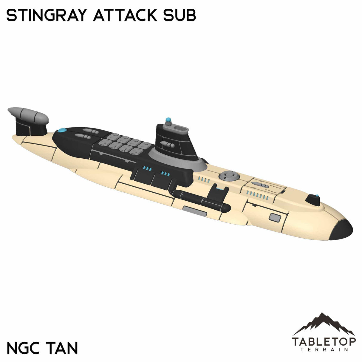 Tabletop Terrain Vehicle NextGen Color- Tan Stingray Attack Sub