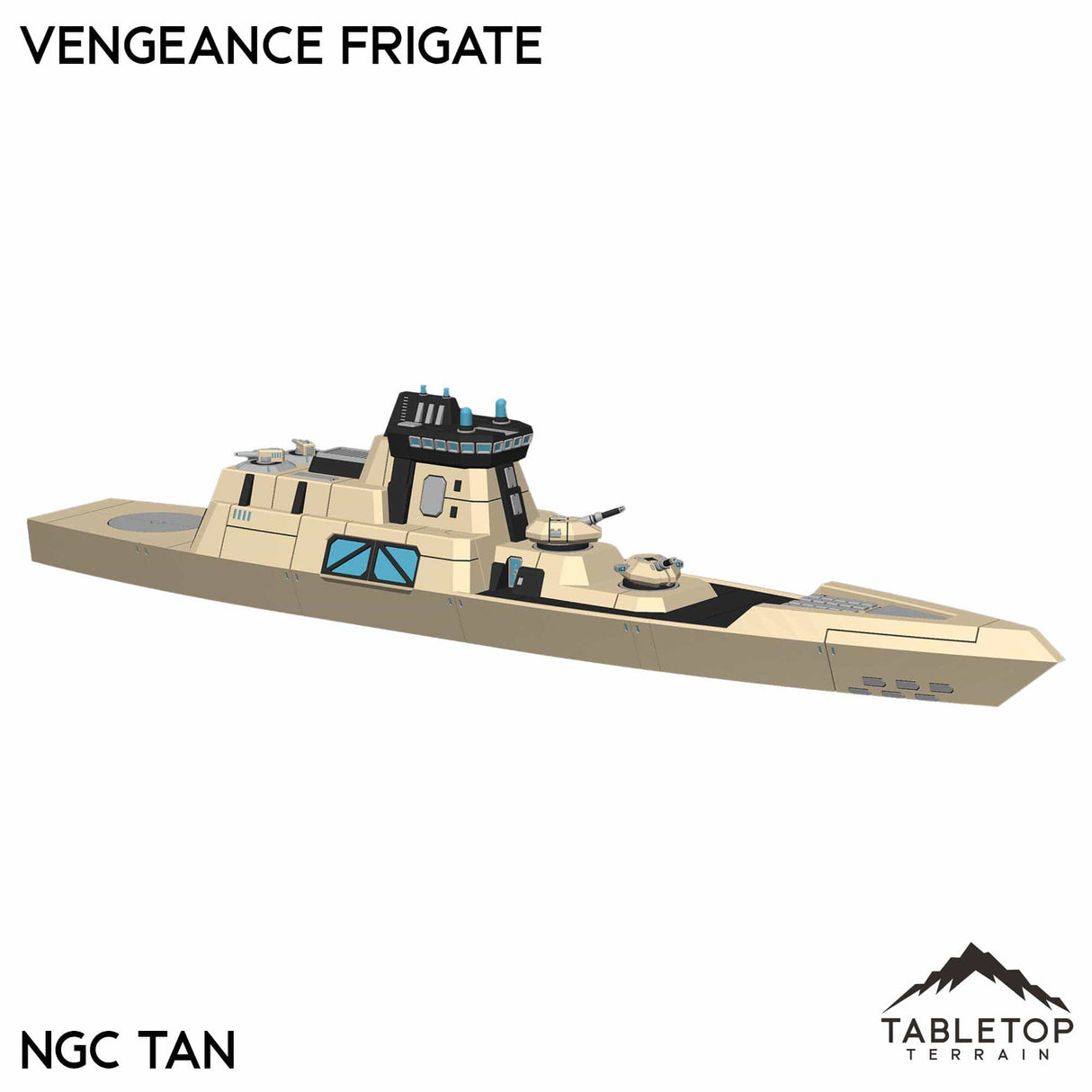 Tabletop Terrain Vehicle NextGen Color- Tan Vengeance Frigate