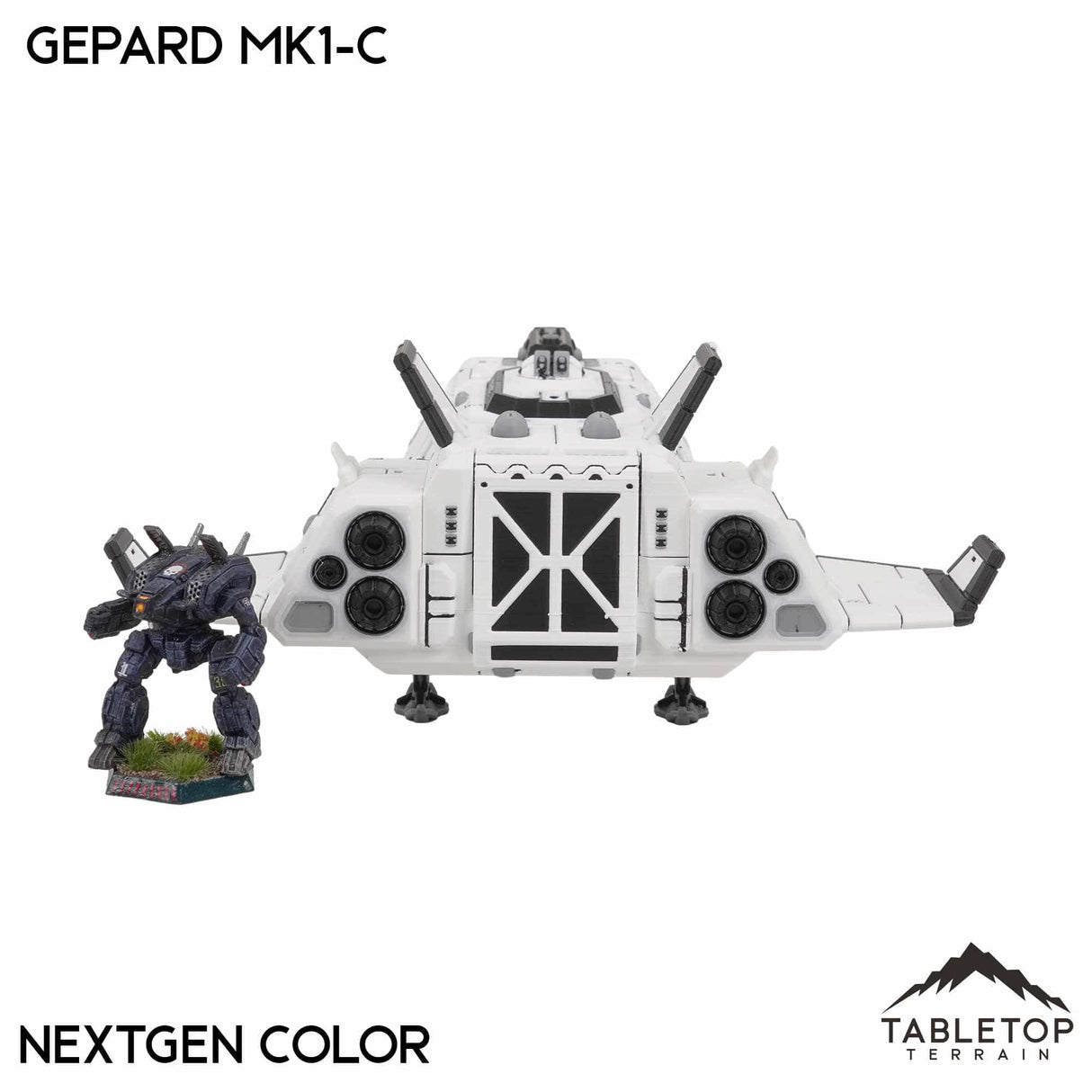 Tabletop Terrain Vehicle NextGen Color (White) Gepard Dropship Mk1-C