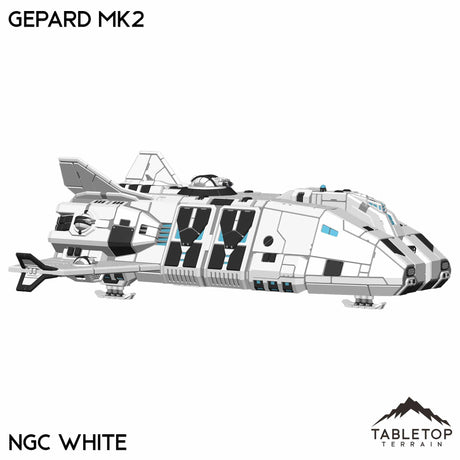 Tabletop Terrain Vehicle NextGen Color - White Gepard Dropship Mk2