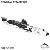 Tabletop Terrain Vehicle NextGen Color- White Stingray Attack Sub
