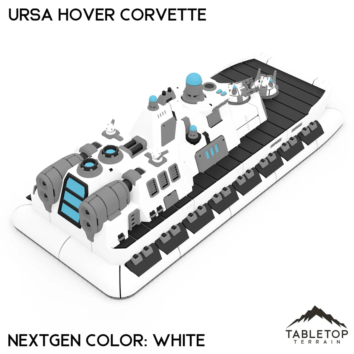 Tabletop Terrain Vehicle NextGen Color- White Ursa Hover Corvette