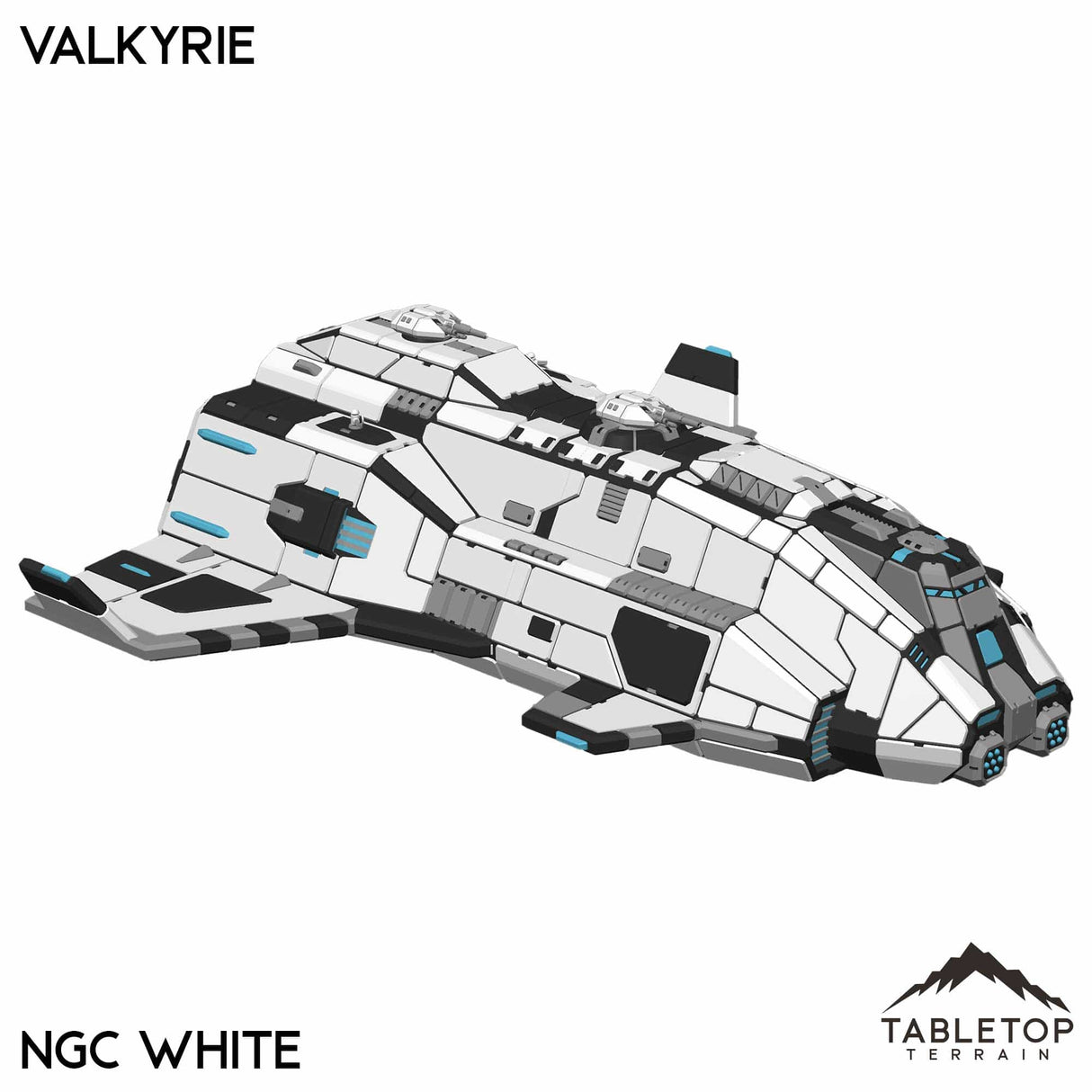 Tabletop Terrain Vehicle NextGen Color- White Valkyrie Dropship