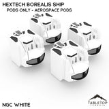 Tabletop Terrain Vehicle Pods Only - Aerospace Pods / NextGen Color (White) HEXTECH Borealis Ship- 6mm