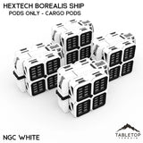 Tabletop Terrain Vehicle Pods Only - Cargo Pods / NextGen Color (White) HEXTECH Borealis Ship- 6mm