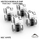 Tabletop Terrain Vehicle Pods Only - Tanker Pods / NextGen Color (White) HEXTECH Borealis Ship- 6mm