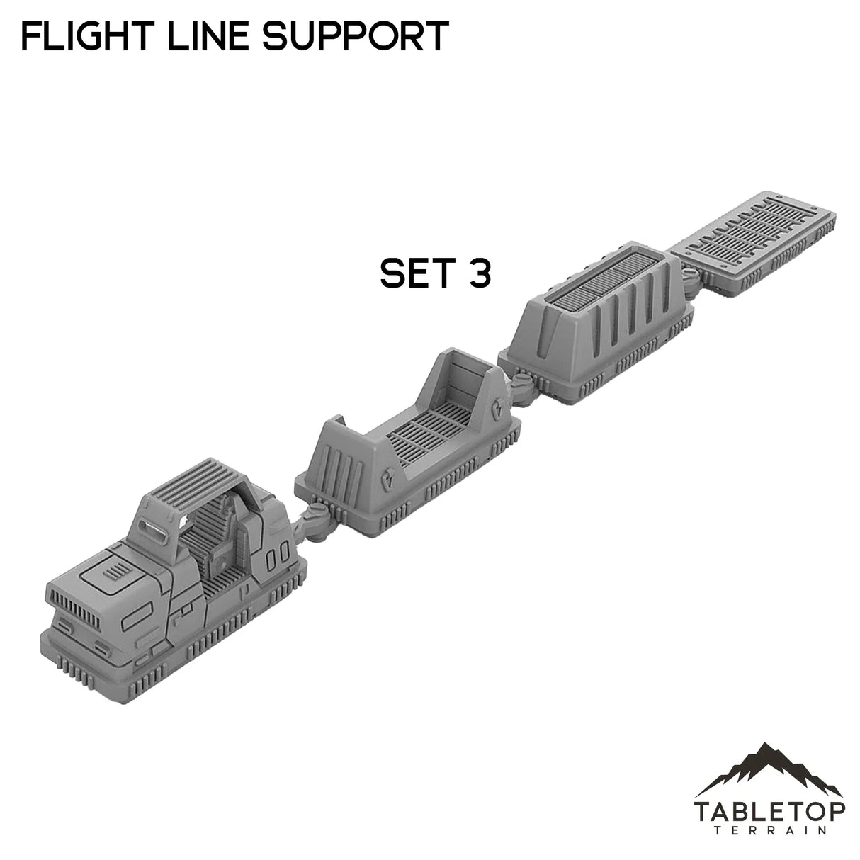 Tabletop Terrain Vehicle Set 3 Flight Line Support Cargo Trolleys