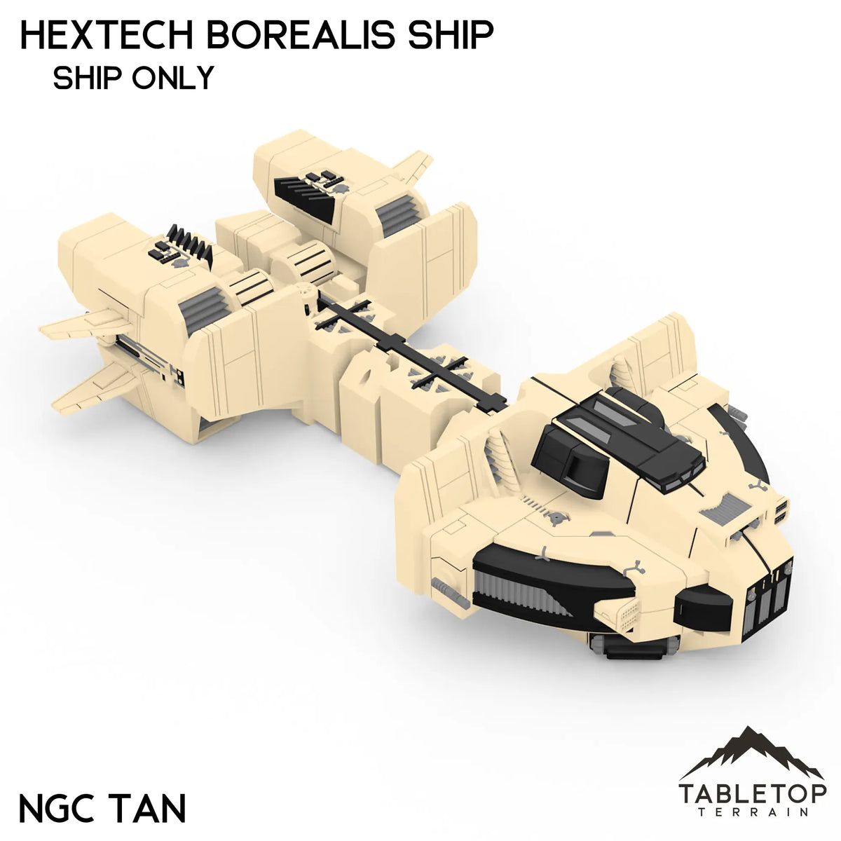 Tabletop Terrain Vehicle Ship Only / NextGen Color (Tan) HEXTECH Borealis Ship- 6mm