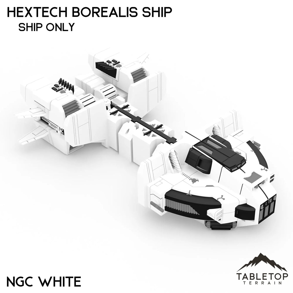 Tabletop Terrain Vehicle Ship Only / NextGen Color (White) HEXTECH Borealis Ship- 6mm