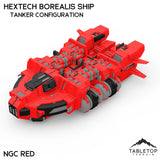 Tabletop Terrain Vehicle Tanker Configuration / NextGen Color (Red) HEXTECH Borealis Ship- 6mm