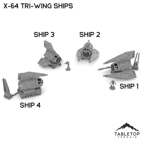 Tabletop Terrain Vehicle X-64 Tri-Wing Ships