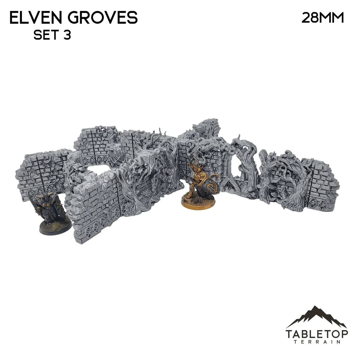 Tabletop Terrain Walls 32mm / 3 Elven Grove - Fantasy Terrain