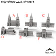 Tabletop Terrain Walls 32mm / A - Fortress Gate and Towers Apocalypse Fortress Wall System