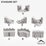 Tabletop Terrain Walls 32mm / A - Slightly Curved Wall Gates and Walls - Kingdom of Tor Ithilas