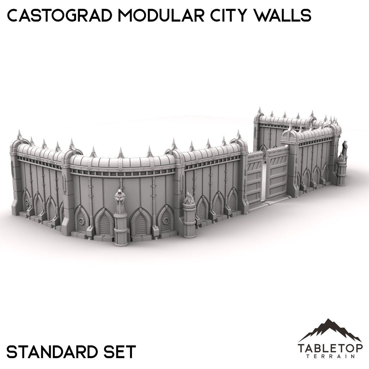 Tabletop Terrain Walls 32mm / A: Standard Set Castograd Modular City Walls