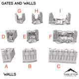 Tabletop Terrain Walls 32mm / A - Wall Standard Outward Gates and Walls - Kingdom of Durak Deep