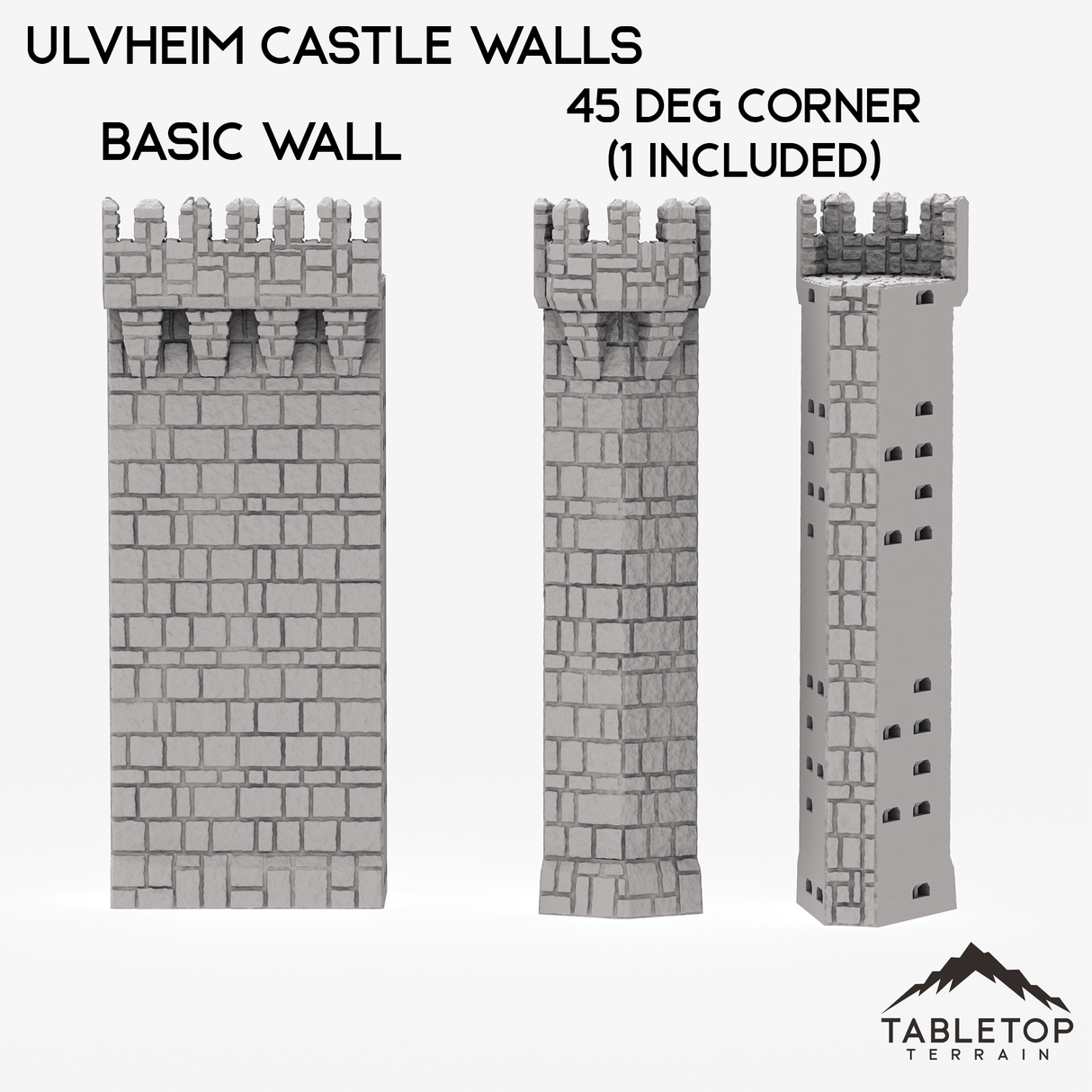 Tabletop Terrain Walls 32mm / Basic Wall Ulvheim Castle Walls