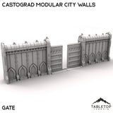 Tabletop Terrain Walls 32mm / C: Gate Castograd Modular City Walls