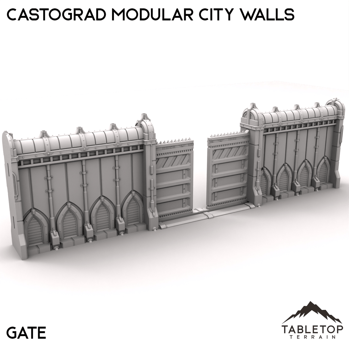 Tabletop Terrain Walls 32mm / C: Gate Castograd Modular City Walls