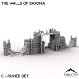Tabletop Terrain Walls 32mm / C -Ruined Set The Walls of Saxonia - Kingdom of Saxonia