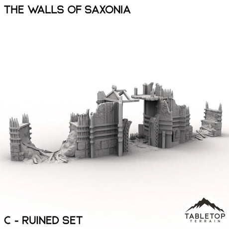 Tabletop Terrain Walls 32mm / C -Ruined Set The Walls of Saxonia - Kingdom of Saxonia