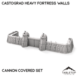 Tabletop Terrain Walls 32mm / Cannon Covered Set Castograd Heavy Fortress Walls