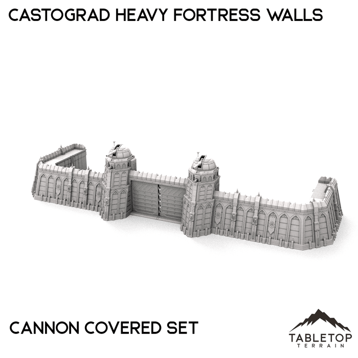 Tabletop Terrain Walls 32mm / Cannon Covered Set Castograd Heavy Fortress Walls