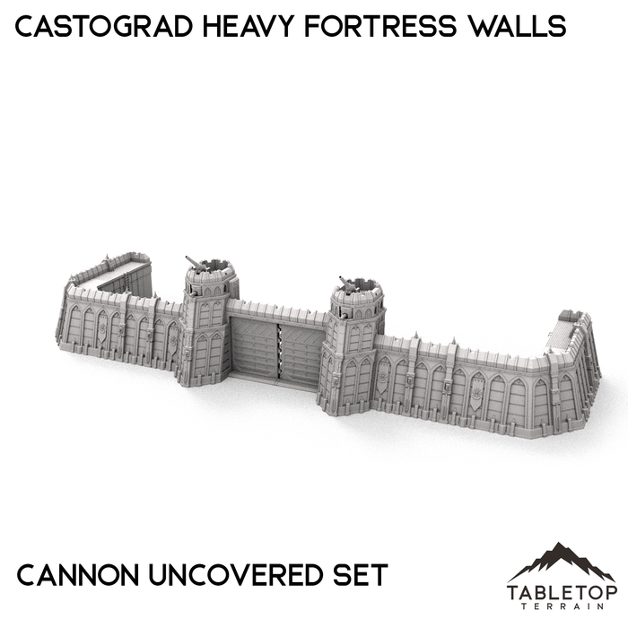 Tabletop Terrain Walls 32mm / Cannon Uncovered Set Castograd Heavy Fortress Walls