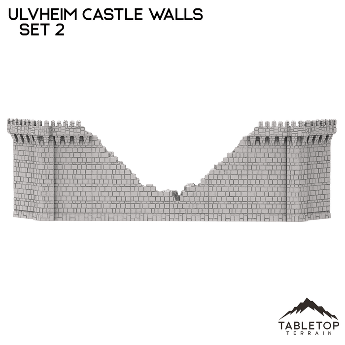 Tabletop Terrain Walls 32mm / Castle Wall Set 2 Ulvheim Castle Walls