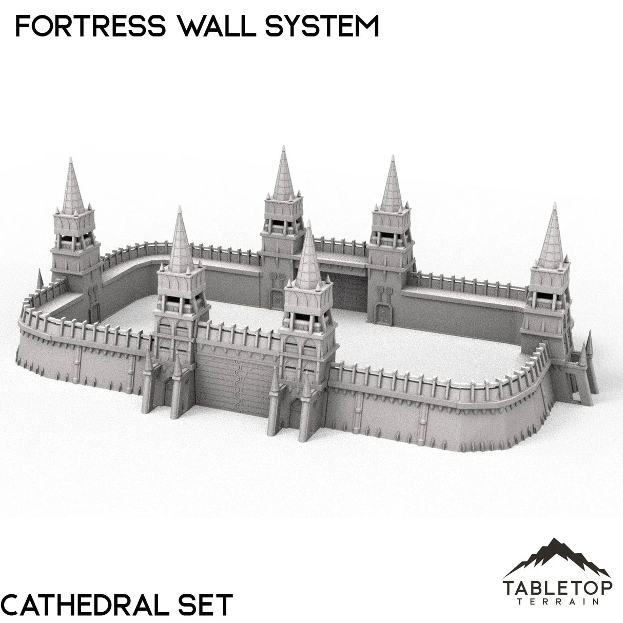 Tabletop Terrain Walls 32mm / Cathedral Tower Set Apocalypse Fortress Wall System