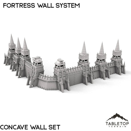 Tabletop Terrain Walls 32mm / Concave Wall Set Apocalypse Fortress Wall System
