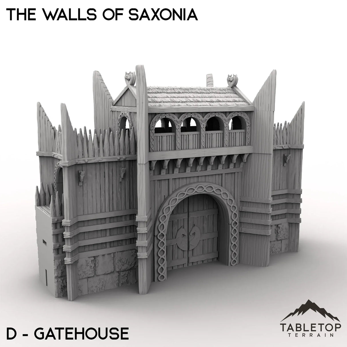 Tabletop Terrain Walls 32mm / D - Gatehouse The Walls of Saxonia - Kingdom of Saxonia