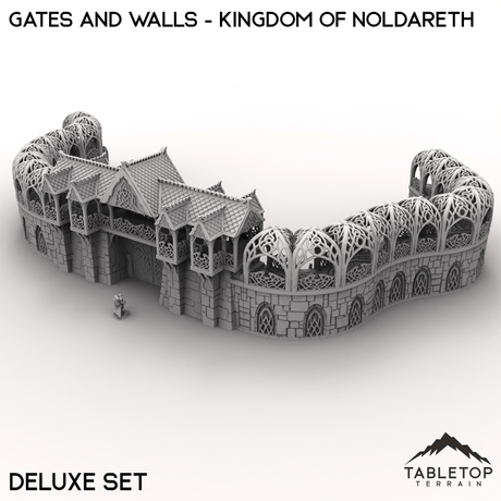 Tabletop Terrain Walls 32mm / Deluxe Wall Set Gates and Walls - Kingdom of Noldareth