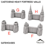 Tabletop Terrain Walls 32mm / E - Gatehouse Standard Castograd Heavy Fortress Walls