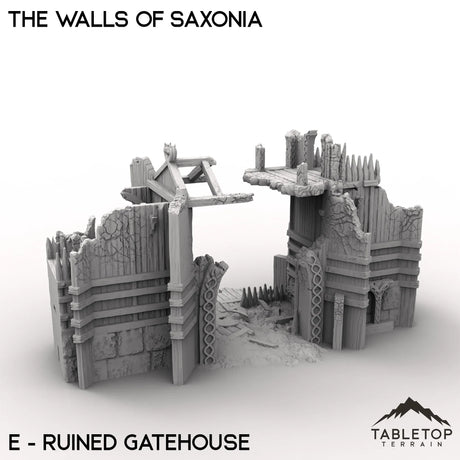 Tabletop Terrain Walls 32mm / E - Ruined Gatehouse The Walls of Saxonia - Kingdom of Saxonia